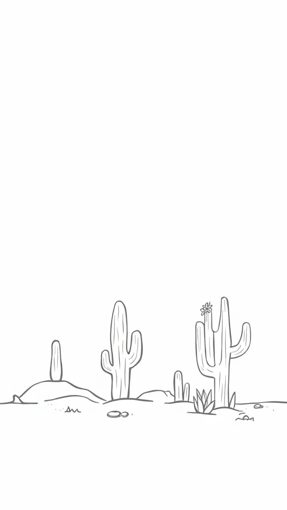 coloriage de cactus simple